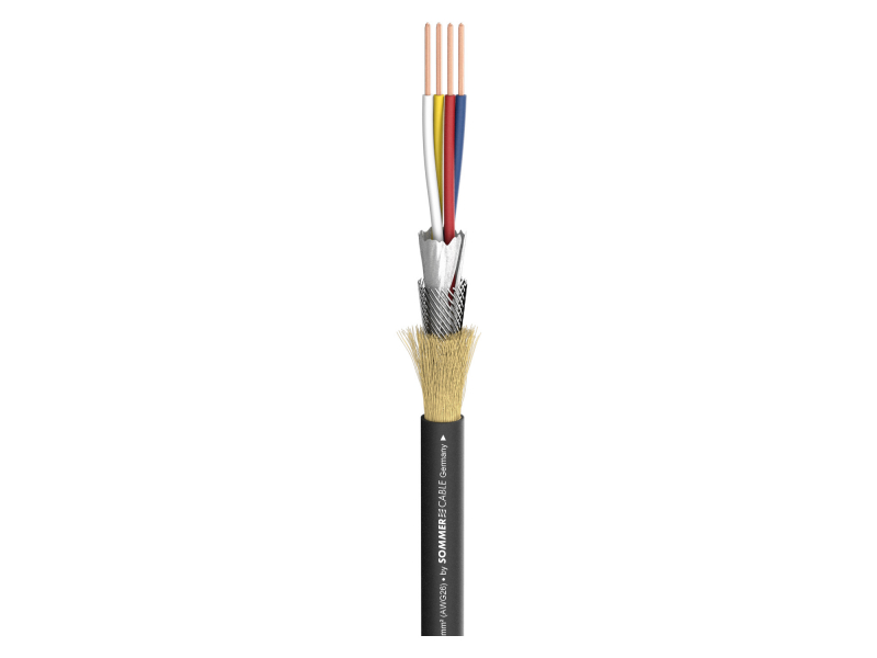 SOMMER CABLE DMX Semicolon 4  AES / EBU; 4 x 0,14 mm2; PUR ze wzmocnieniem ARAMID O 5,70 mm; czarny